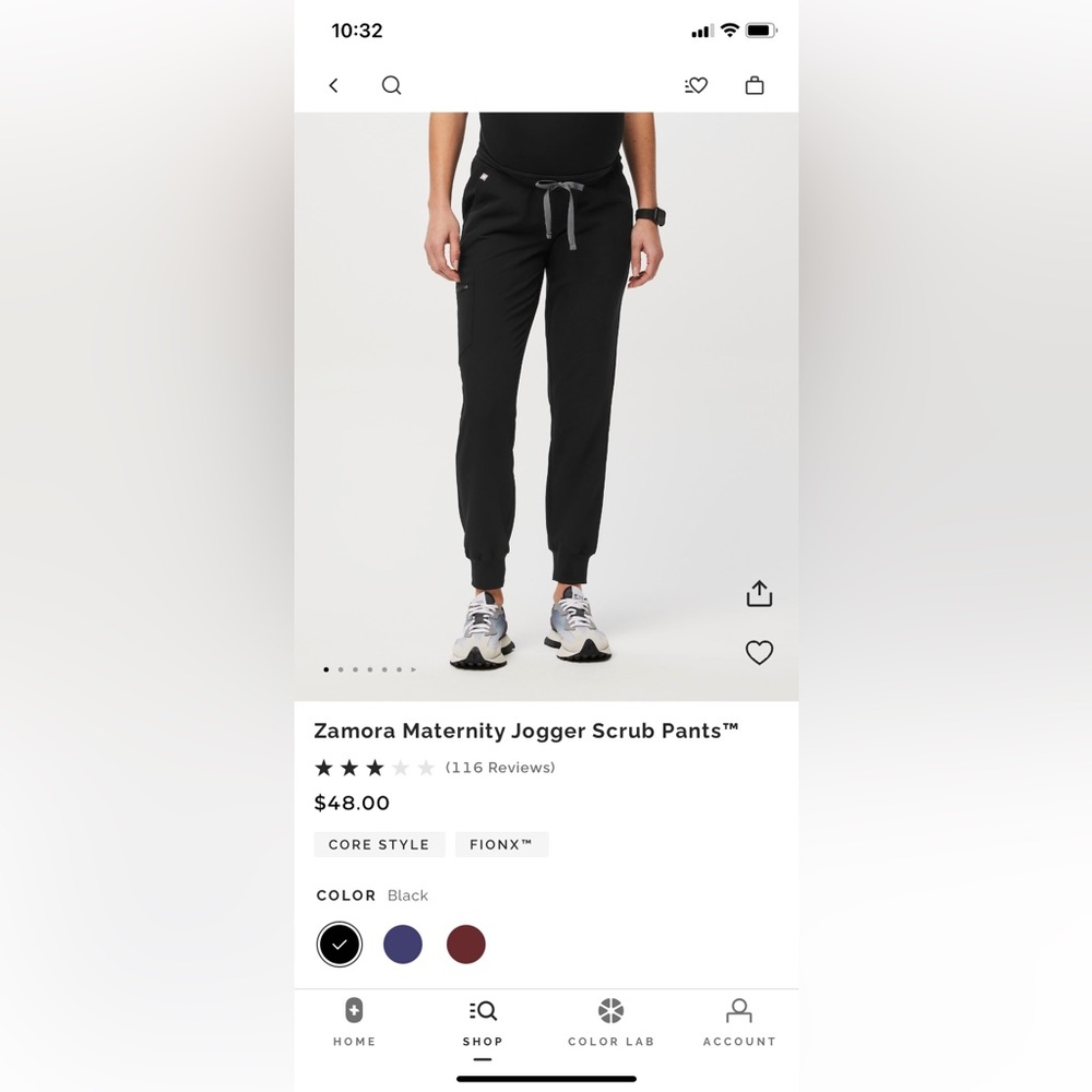 Figs black maternity joggers